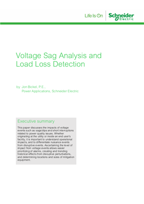 イメージ Voltage Sag Analysis and Load Loss Detection