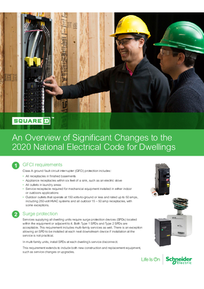 Image of Square D An Overview of Significant Changes to the 2020 National Electrical Code for Dwellings Brochure