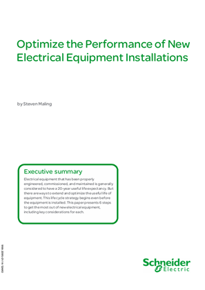 Image of Optimize the Performance of New Electrical Equipment Installations