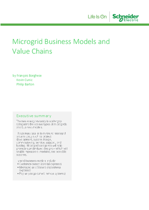 Image of Microgrid Business Models and Value Chains