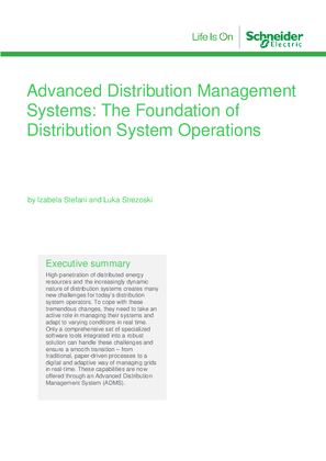 Image of Advanced Distribution Management Systems: The Foundation of Distribution System Operations