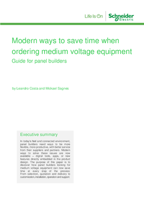 Image of Modern ways to save time when ordering medium voltage equipment - Guide for panel builders