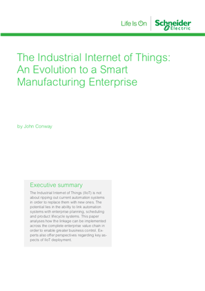 Image of The Industrial Internet of Things: An Evolution to a Smart Manufacturing Enterprise