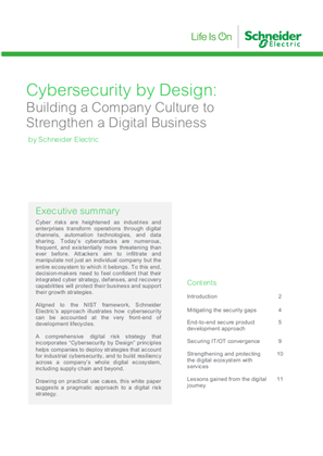 Image of Cybersecurity by Design - Schneider Electric
