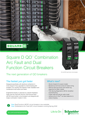 Image of Square D QO Combination Arc Fault and Dual Function Circuit Breakers Brochure
