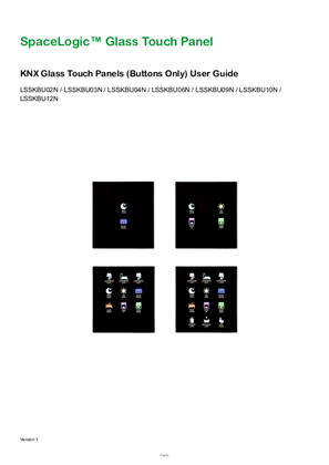Slika linije SpaceLogic KNX Glass Touch Panels (Buttons Only) User Guide