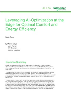 Image of Leveraging AI-Optimization at the Edge for Optimal Comfort and Energy Efficiency