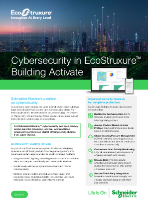 Image of Cybersecurity in EcoStruxure Building Activate