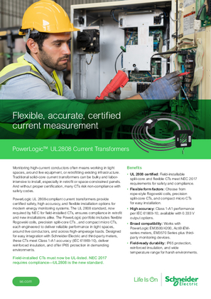 Image of PowerLogic™ UL2808 Current Transformers Flyer