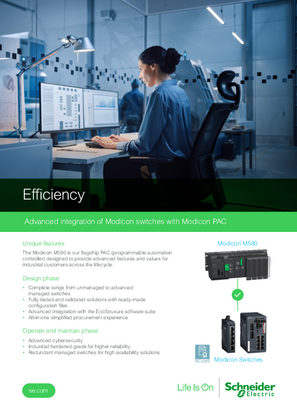 Image of Advanced integration of Modicon switches with Modicon PAC