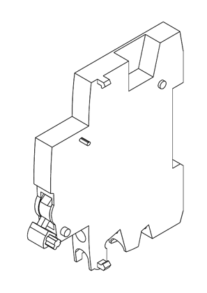 的映像 Auxiliary contact, Acti9 A9A, iOF, 1 C/O, 100mA to 6A, 24VAC to 415VAC, 24-130 VDC, bottom connection - 3D CAD