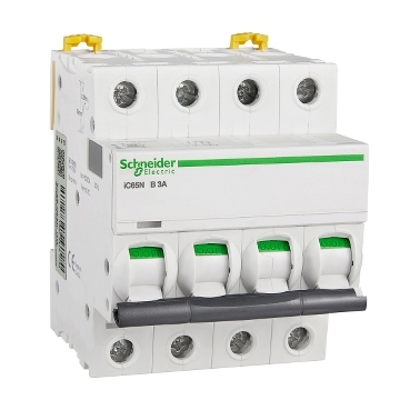 的映像 A9F17403 : iC65N 小型断路器, B曲线, 4P, 3A