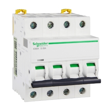 的映像 A9F29425 : iC65H 小型断路器, D曲线, 4P, 25A