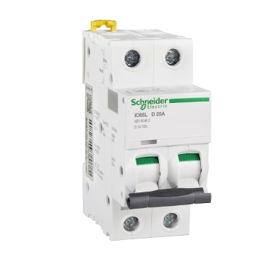 的映像 A9F39225 : iC65L 小型断路器, D曲线, 2P, 25A