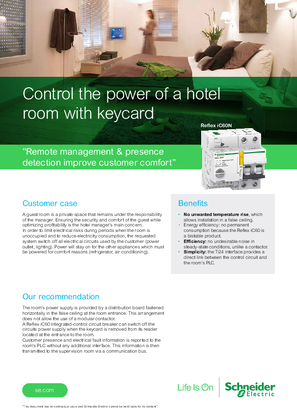 Image of Control the power of a hotel room with keycard