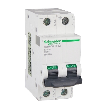 的映像 A9N22024 : C65H-DC 断路器, B曲线, 6A, 2P, Icu=10kA