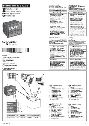 Image of Sepam series 10 B42 - Instruction sheet (EN, FR, IT, DE)
