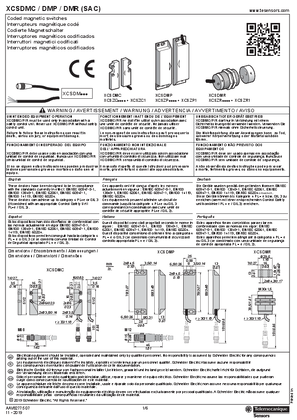 Image de XCS DMC / DMP / DMR (EAC) Coded magnetic switches, Instruction de service