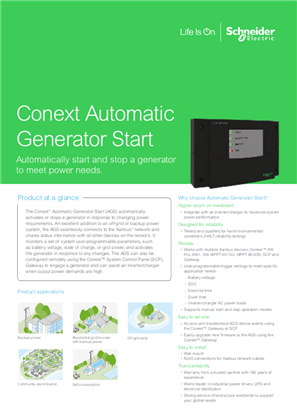 Image of Conext AGS Datasheet
