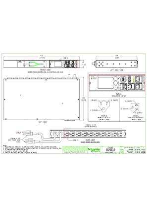 Image of AP4450A-Rack ATS 15A 100-120V 2-NEMA 5-15P IN 10-NEMA 5-15R OUT