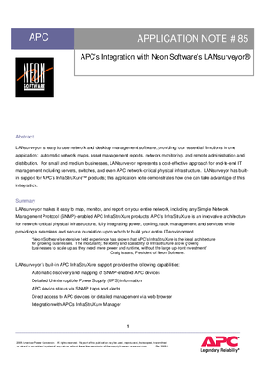 Image of APC's Integration with Neon Software's LANsurveyor