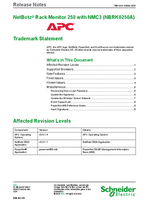 Immagine di Network Management Card 3 (NMC3) NB250A Firmware Release