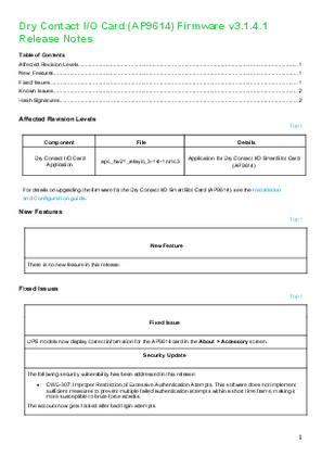 Image de Dry Contact I/O Card (AP9614) Firmware