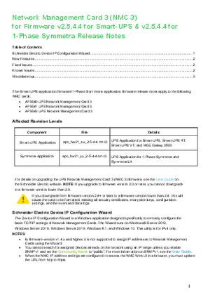 Image of Network Management Card 3 (NMC3) Firmware for Symmetra (SY) with AP9640/41/43