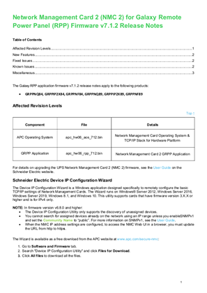 Image of Network Management Card v7.1.2 Galaxy RPP Firmware Executable