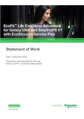 Obraz EcoFit™ Life Extension Advanced for Galaxy 3500 and Smart-UPS VT with EcoStruxure Service Plan