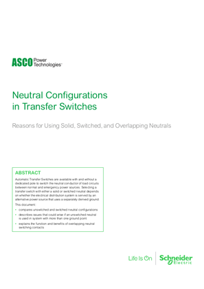 Image of ASCO Data Bulletin | Neutral Configurations in Transfer Switches