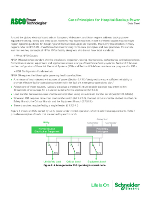 Image of Core Principles for Hospital Backup Power