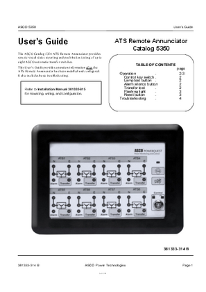 Image of User Guide | ATS Remote Annunciator 5350 | 381333-314