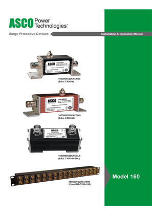 Image of ASCO Model 160 Surge Protective Devices Installation and Operation Manual