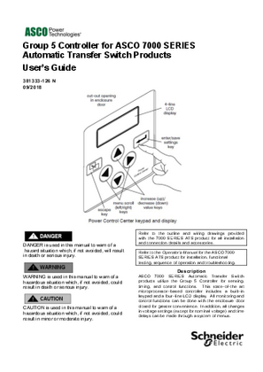 Image de Operators Manual | Group 5 Controller for 4000 & 7000 Automatic Transfer Switches | 381333-126