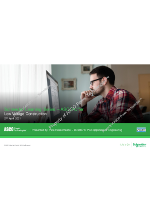 ASCO Learning Series Webinar | Low Voltage Construction