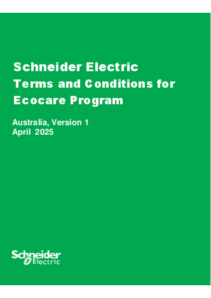 Image of Schneider Electric Terms and Conditions for Ecocare Program - Version 1, April 2025