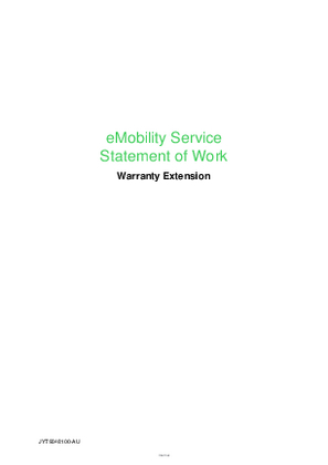 Image of eMobility Service Statement of Work - Warranty Extension