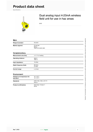 Image of Product Data Sheet