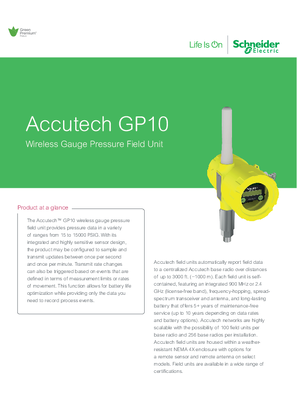 Immagine di Accutech GP10 Wireless Gauge Pressure Field Unit DS Ltr