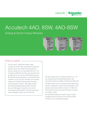 Image of Accutech Analog & Switch Output Modules DS Ltr