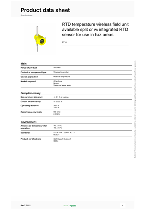 的映像 Product Data Sheet