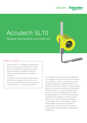 Image of Accutech SL10 Wireless Submersible Level Field Unit DS A4