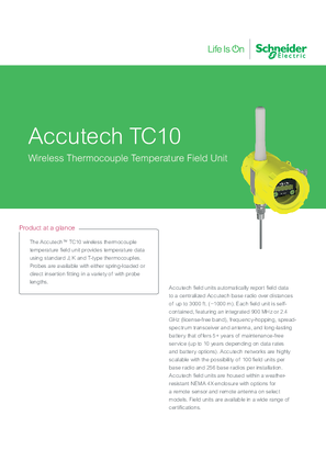 Immagine di Accutech TC10 Wireless Thermocouple Temperature Field Unit DS Ltr
