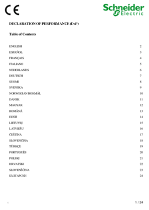 的映像 Declaration of Performance (DoP)