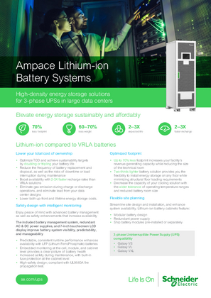 Image of Ampace Lithium-ion Battery Systems for Galaxy VS, VL, VXL Handout