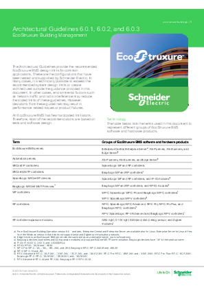 Obraz Architectural Guidelines 6.0.1, 6.0.2, and 6.0.3 EcoStruxure Building Management
