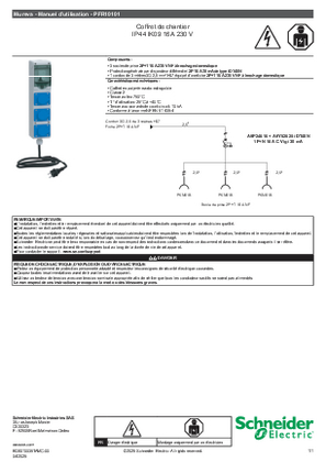 Image de Mureva Coffret de chantier, IP44 IK09 16 A 230 V - Manuel d’utilisation