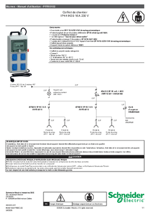 Image de Mureva Coffret de chantier, 4 prises, IP44 IK09 16 A 230 V- Manuel d’utilisation