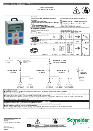 Image de Mureva Coffret de chantier, 4 prises, IP44 IK08 40 A 400 V - Manuel d’utilisation
